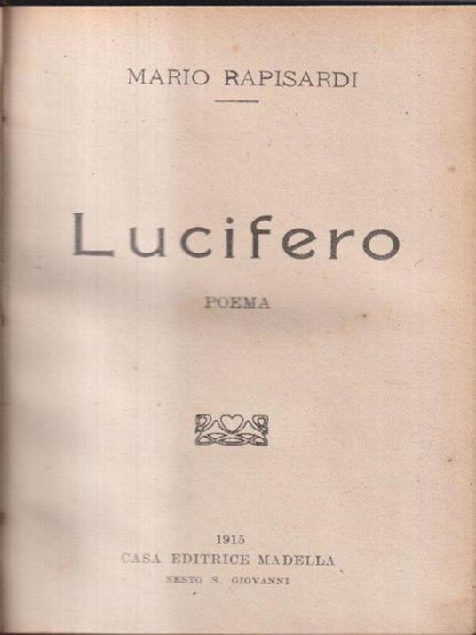 Lucifero - Mario Rapisardi - copertina