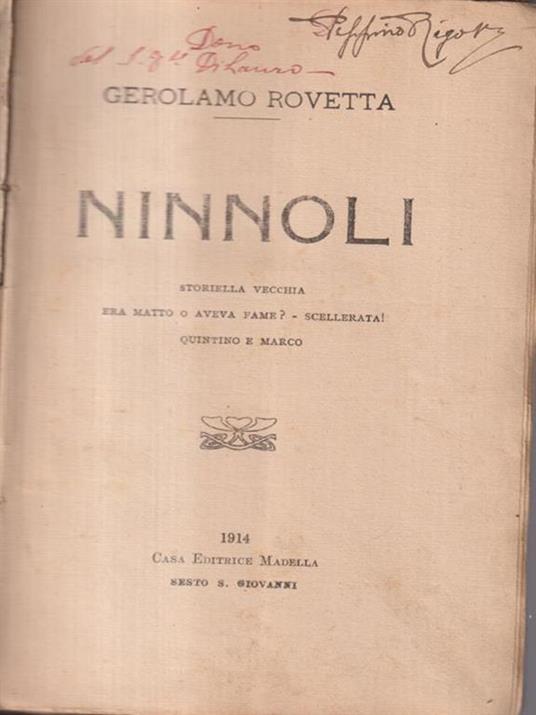 Ninnoli - Gerolamo Rovetta - copertina