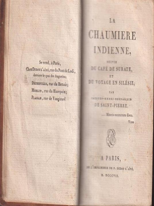 La chaumiere indienne - Michel de Saint-Pierre - copertina