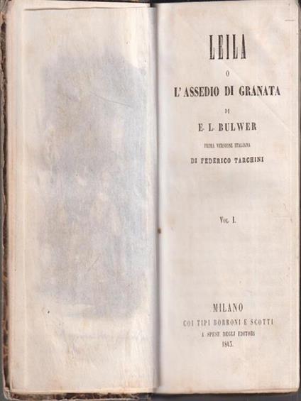 Leila o l'assedio di Granata - copertina