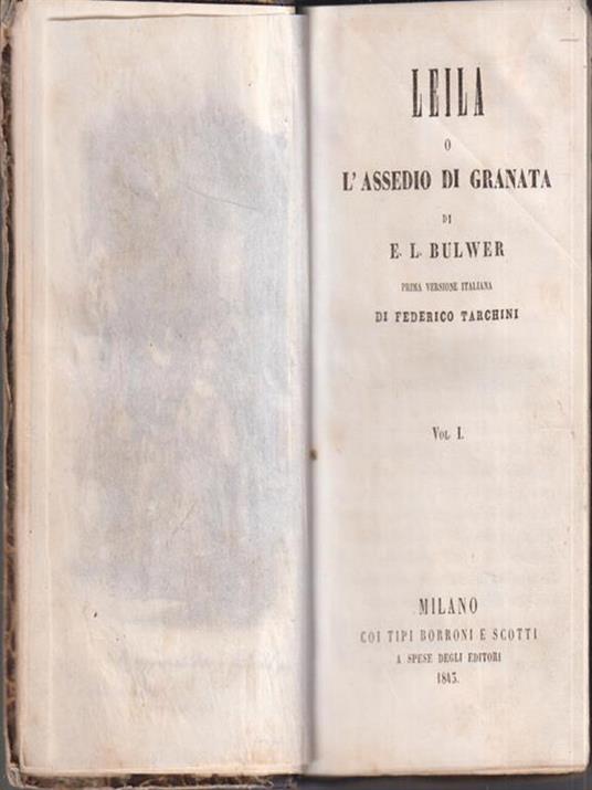 Leila o l'assedio di Granata - copertina
