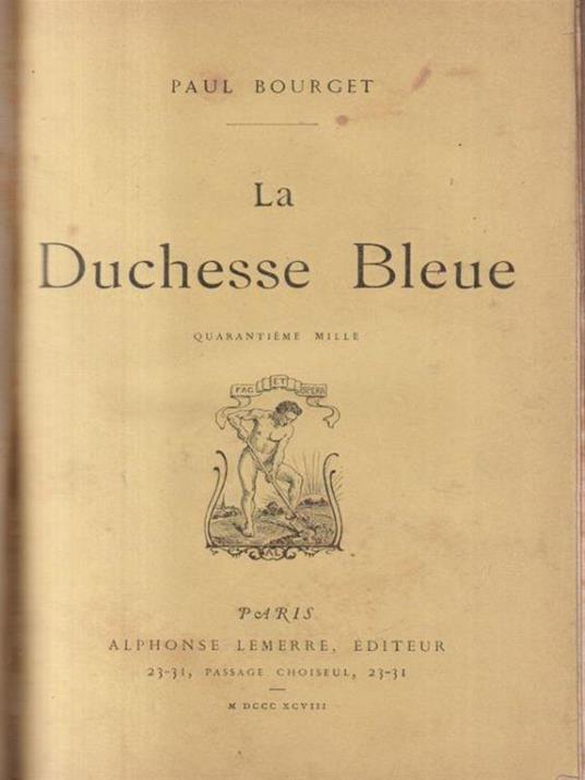 La Duchesse Bleue - Paul Bourget - copertina