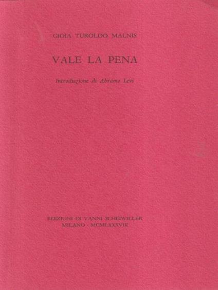 Vale la pena - Dedica autrice - copertina