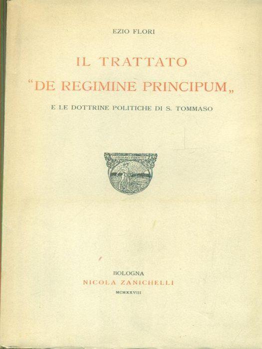Il trattato de regimine principum - Ezio Flori - copertina