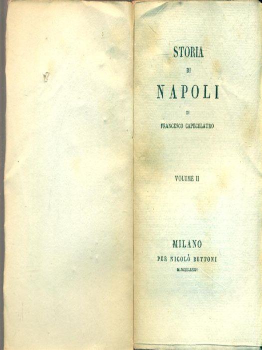 Storia di Napoli. Volume II - Francesco Capecelatro - copertina