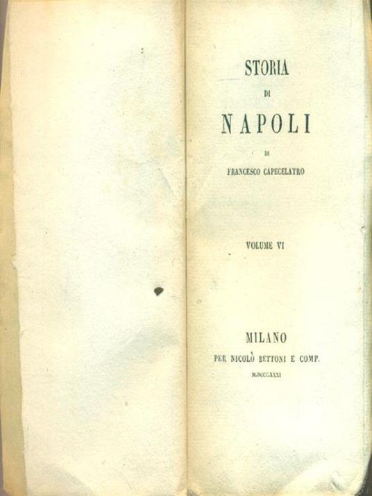 Storia di Napoli. Volume VI - Francesco Capecelatro - copertina