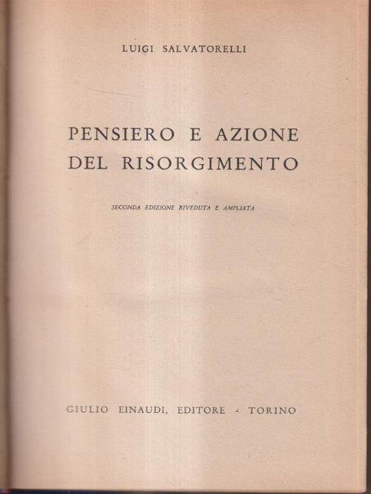 Pensiero e azione del risorgimento - Luigi Salvatorelli - copertina