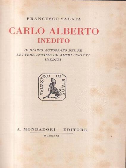 Carlo Alberto inedito - Francesco Salata - copertina