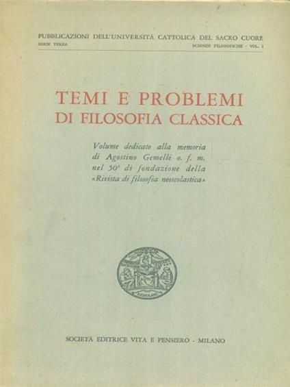 Temi e problemi di filosofia classica - copertina