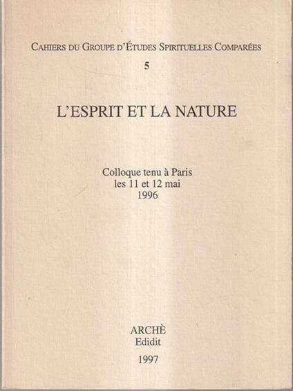 L' esprit et la nature - copertina