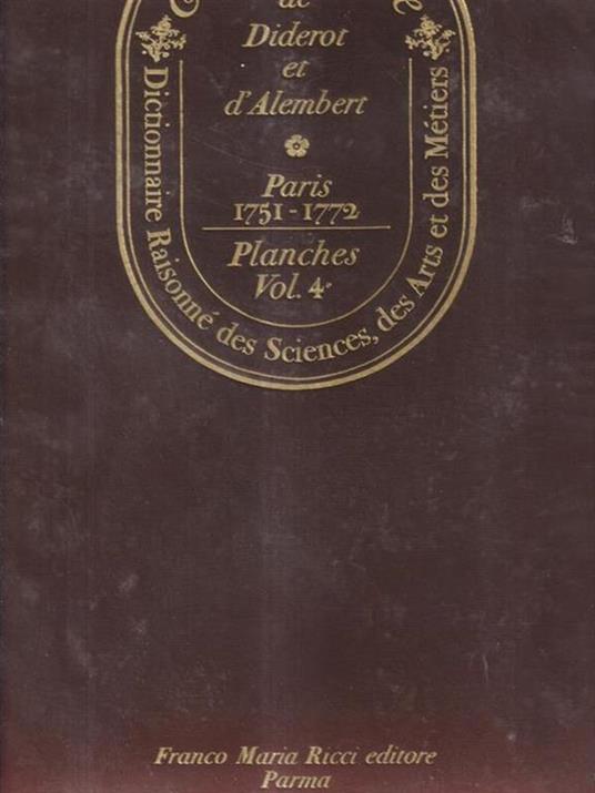 Encyclopedie de Diderot et Alembert. Paris 1751-1772. Planches. Vol 4 - copertina