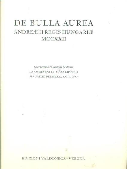 De  Bulla Aurea In italiano,inglese,ungherese - copertina