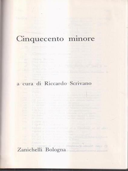 Cinquecento minore - R. Scrivano - copertina