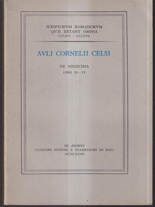 Auli Cornelii Celsi III-IV - copertina