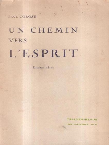 Un chemin vers l'esprit - Paul Coroze - copertina