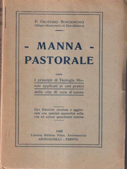 Manna pastorale - P. Giustino Borgonovo - copertina