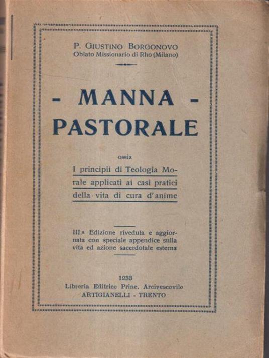 Manna pastorale - P. Giustino Borgonovo - copertina