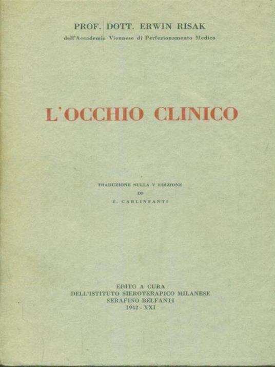 L' occhio clinico - Erwin Risak - copertina