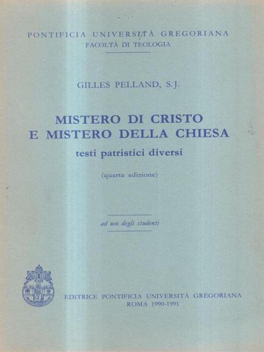 Mistero di Cristo e mistero della Chiesa - Gilles Pelland - copertina