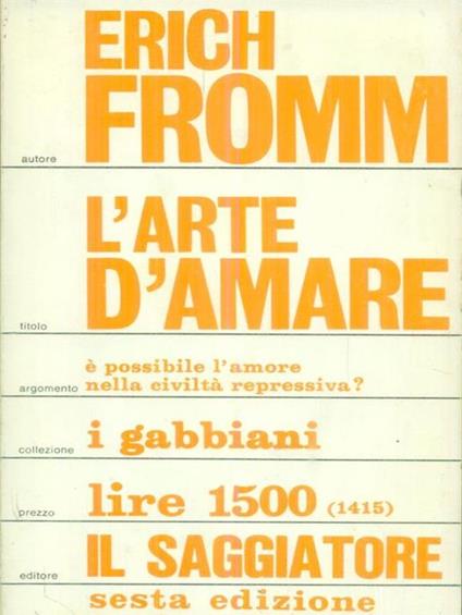 L' arte d'amare - Erich Fromm - copertina