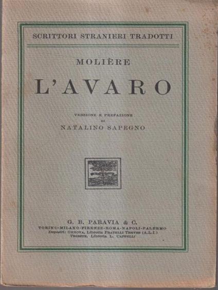 L' avaro - Molière - copertina