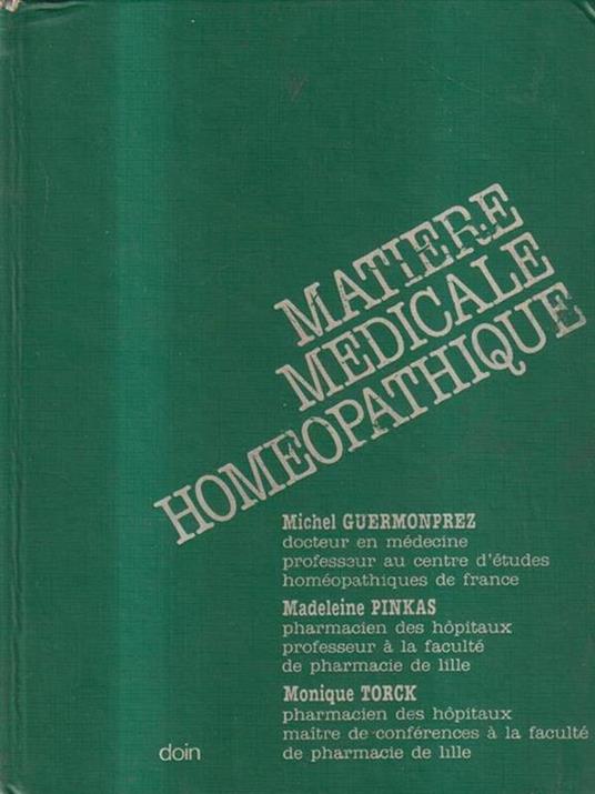 Matiere medicale homepathique - copertina