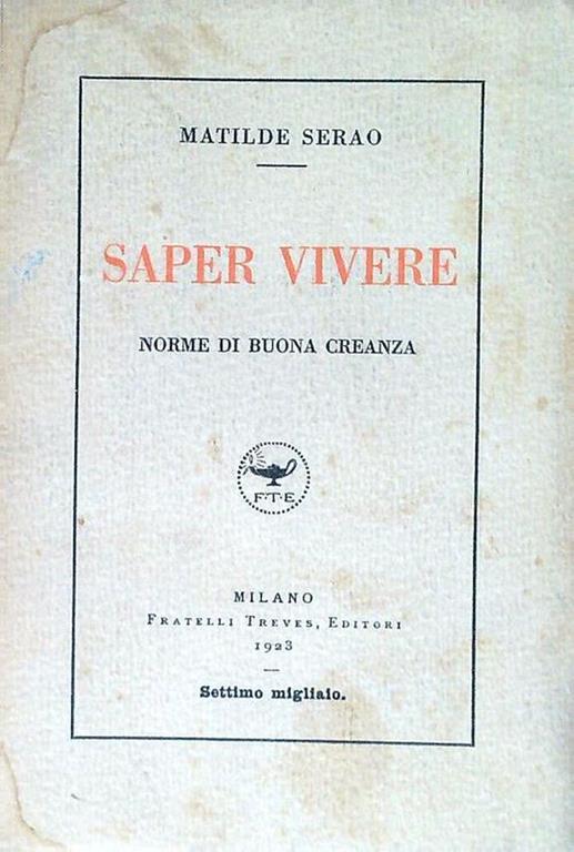 Saper vivere. Norme di buona creanza - Matilde Serao - copertina