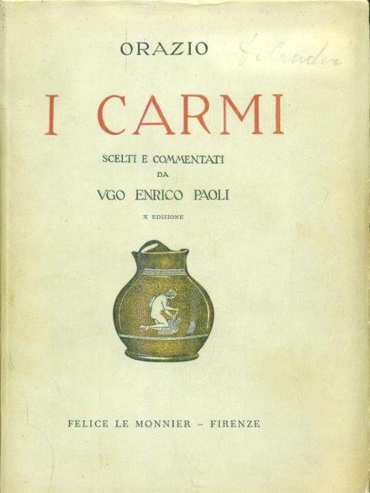 I carmi - Q. Flacco Orazio - copertina