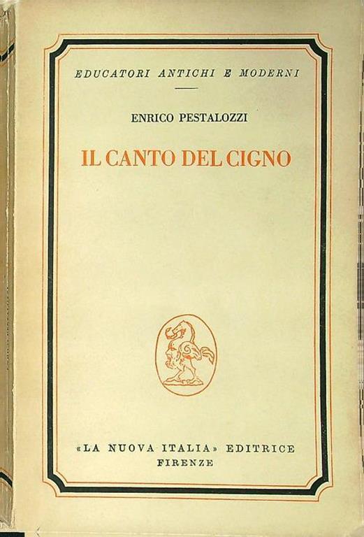 Il canto del cigno - Enrico Pestalozzi - copertina