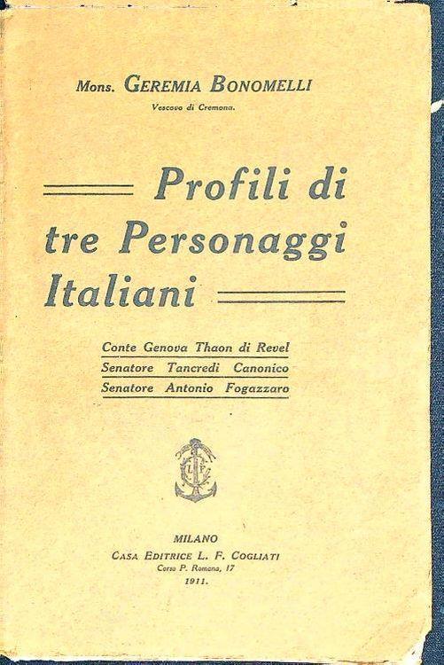 Profili di tre personaggi italiani - Geremia Bonomelli - copertina