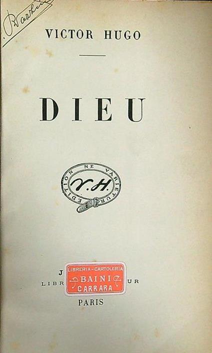 Dieu - Victor Hugo - copertina