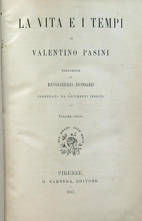 La vita e i tempi - Valentino Pasini - copertina