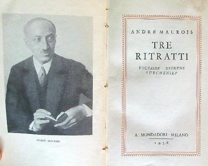 Tre ritratti - André Maurois - copertina