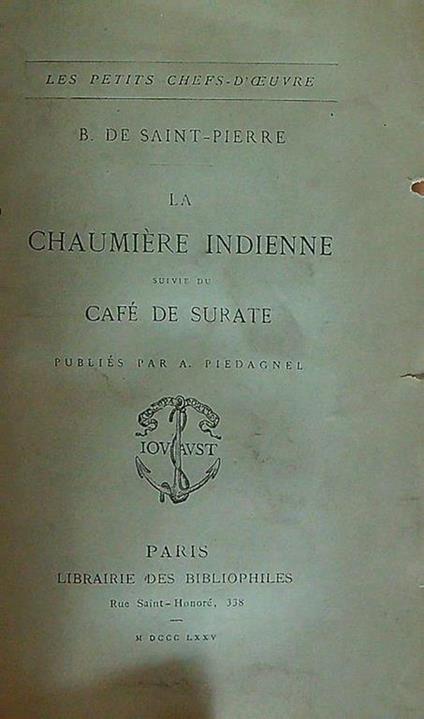 La chaumiere indenne - B. De Sain Pierre - copertina