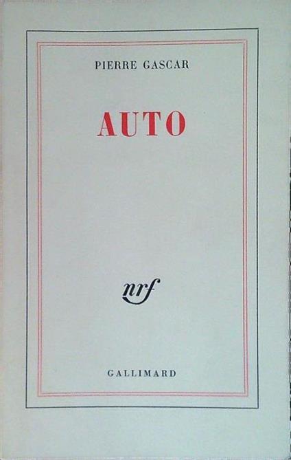Auto - Pierre Gascar - copertina
