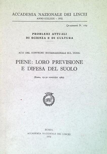 Piene: loro previsione e difesa del suolo - copertina