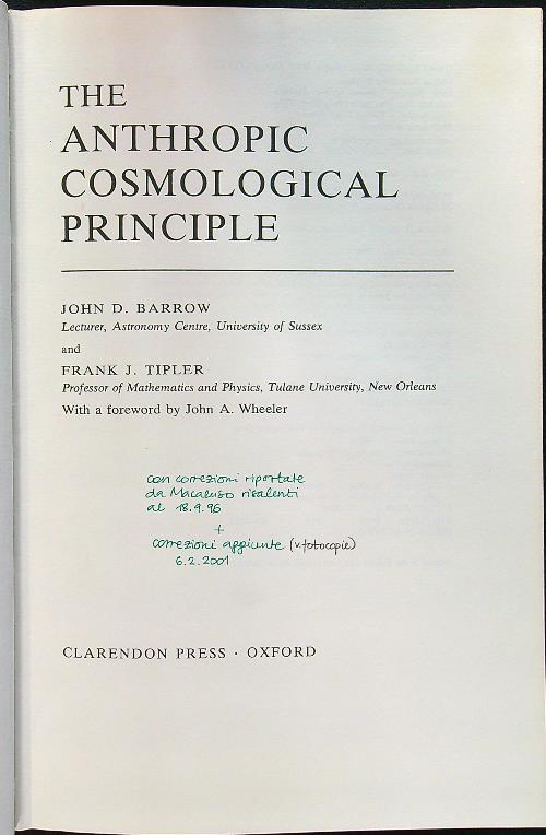 The anthropic cosmological principle