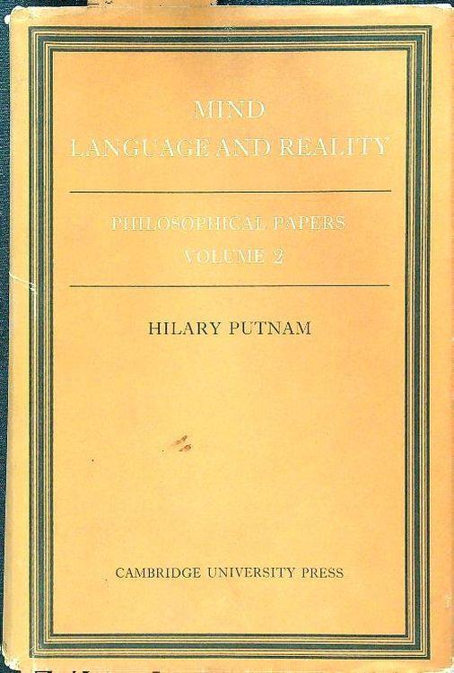 Mind language and reality. Philosophical papers vol. 2 - Hilary Putnam - copertina