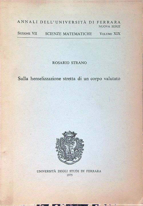 Sulla henselizzazione stretta di un corpo valutato