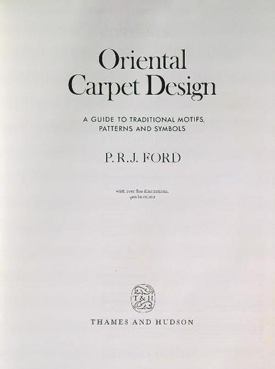 Oriental Carpet design - P.R.J. Ford - copertina