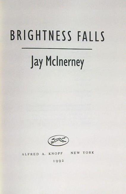 Brigthness Falls - Jay McInerney - copertina