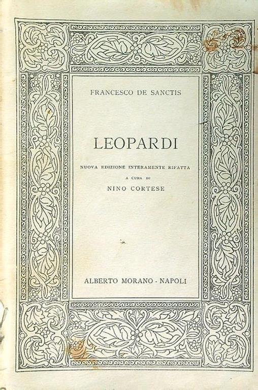 Leopardi - Francesco De Sanctis - copertina