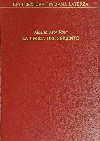 La lirica del Seicento - Alberto Asor Rosa - copertina