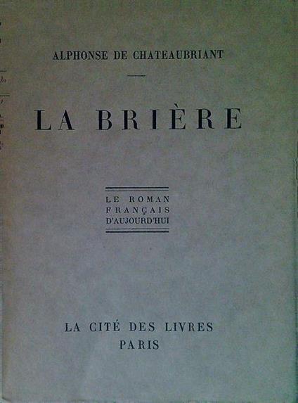 La Brière - Alphonse de Chateaubriant - copertina