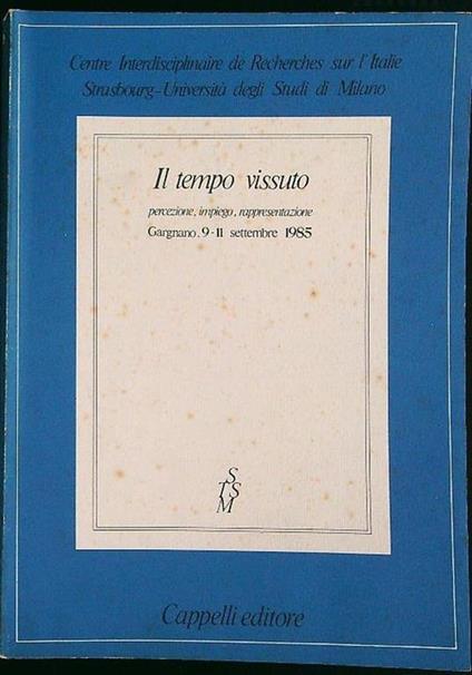 Il tempo vissuto - copertina