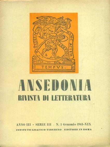 Ansedonia n. 1/gennaio 1941 - copertina