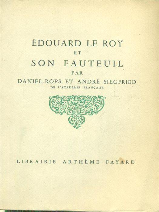 Edouard Le Roy et son fauteil - Daniel Rops - copertina
