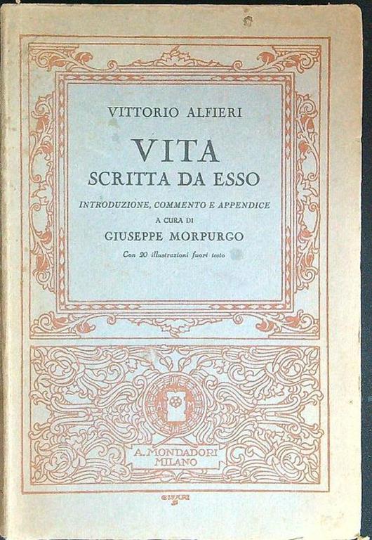 Vita scritta da esso - Vittorio Alfieri - copertina