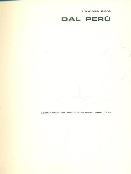 Dal Peru' - Lavinia Riva - copertina