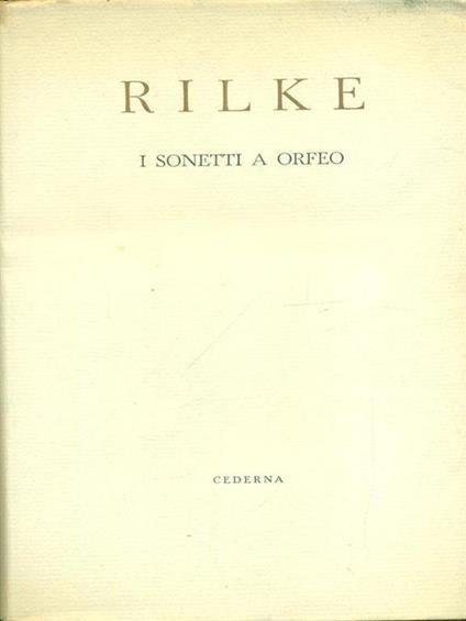 I sonetti a Orfeo - Rainer M. Rilke - copertina